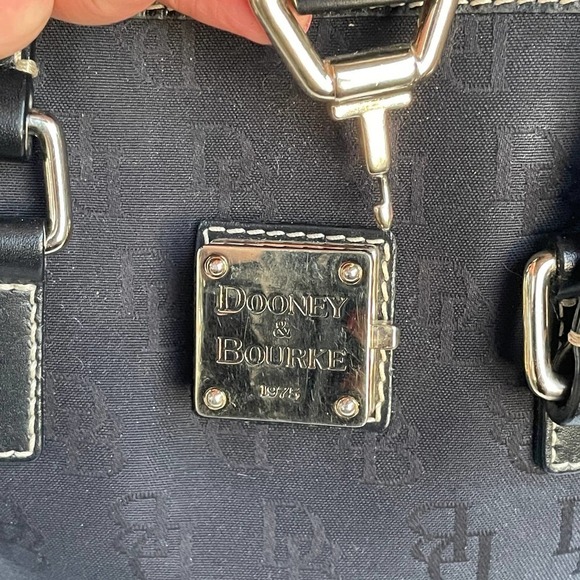 Dooney & Bourke North/South Black-On-Black Signature Canvas Bucket Handbag - Picture 13 of 16